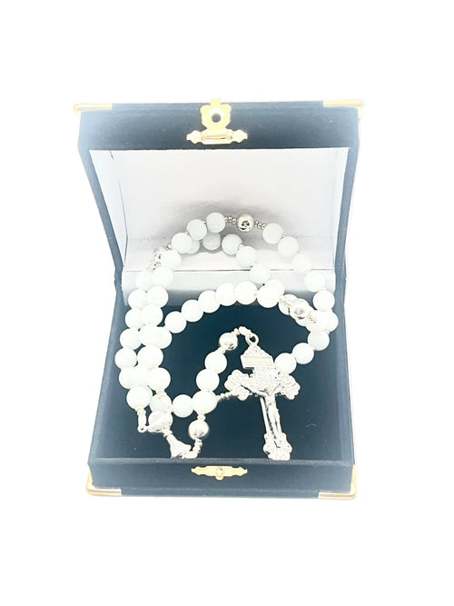 White First Communion Rosary - JMJs Catholic Store, Inc