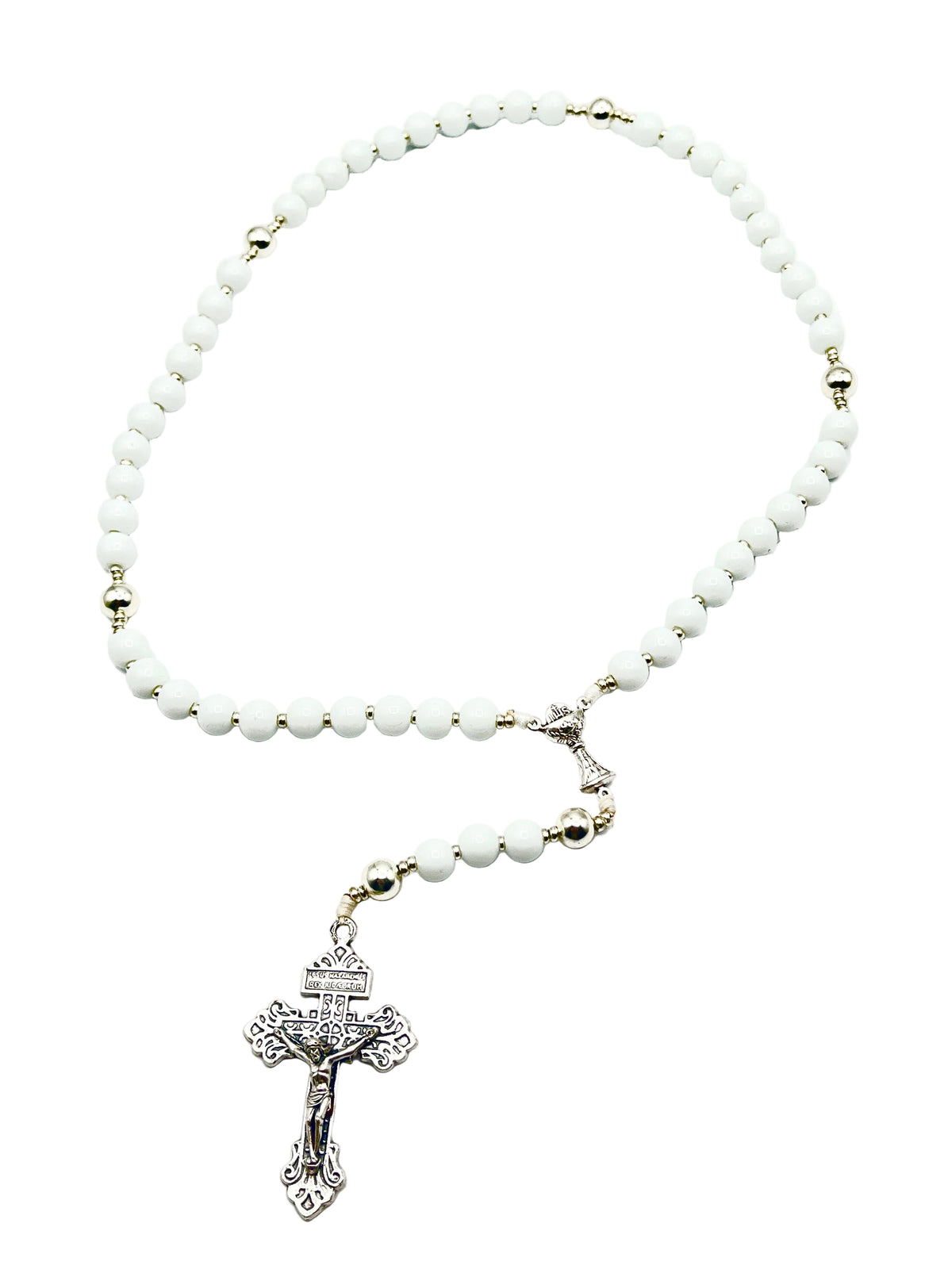 White First Communion Rosary - JMJs Catholic Store, Inc