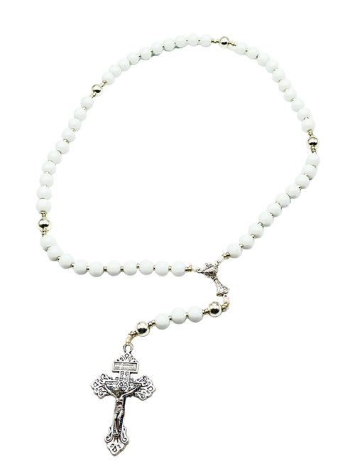 White First Communion Rosary - JMJs Catholic Store, Inc