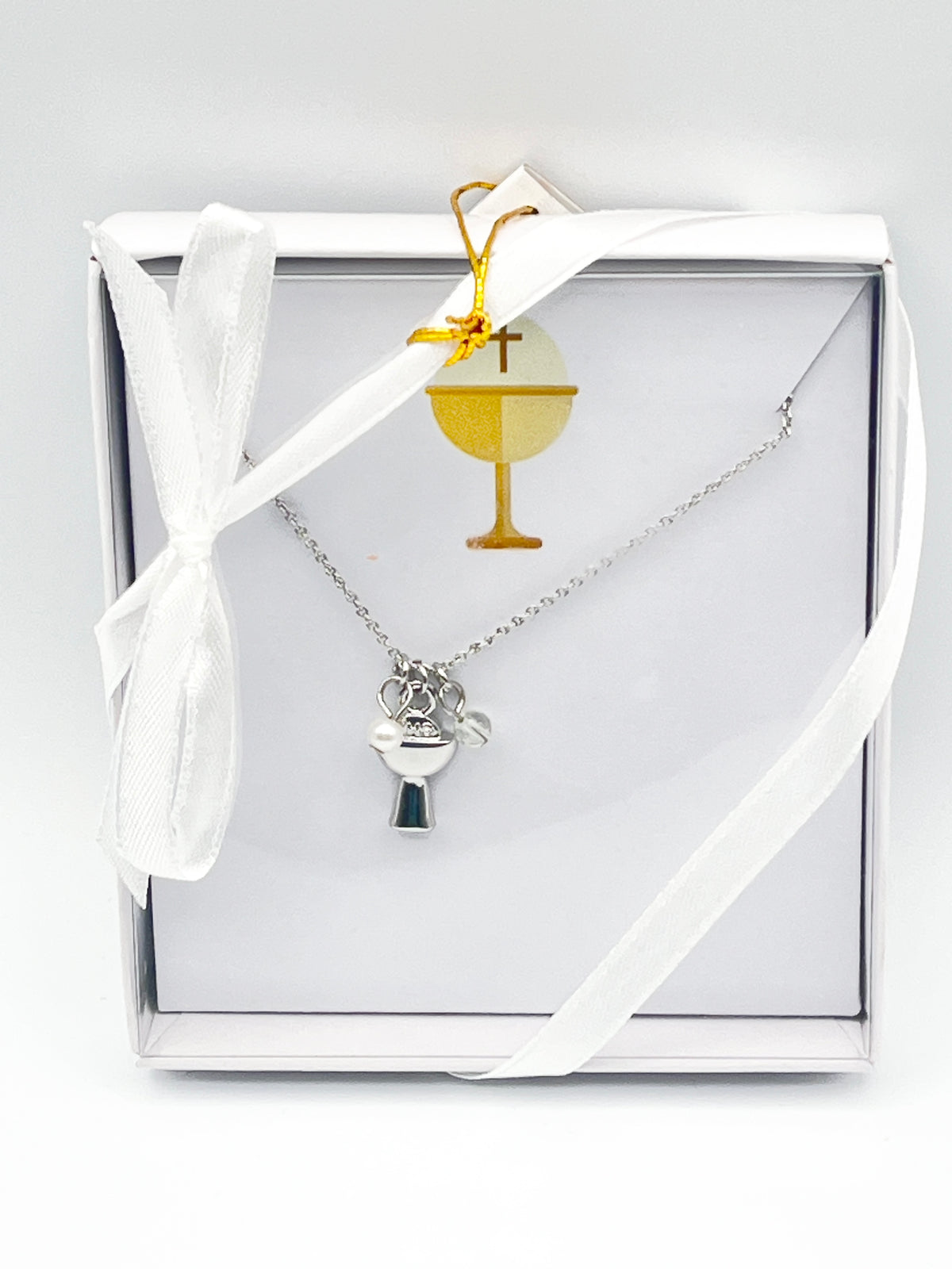 Silver First Communion Chalice Necklace - JMJs Catholic Store, Inc
