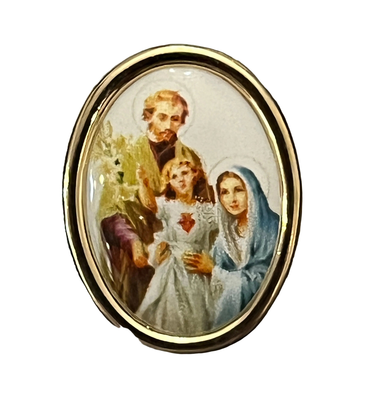 Holy Family Photo Lapel Oval Pin 3/4" - JMJs Catholic Store, Inc