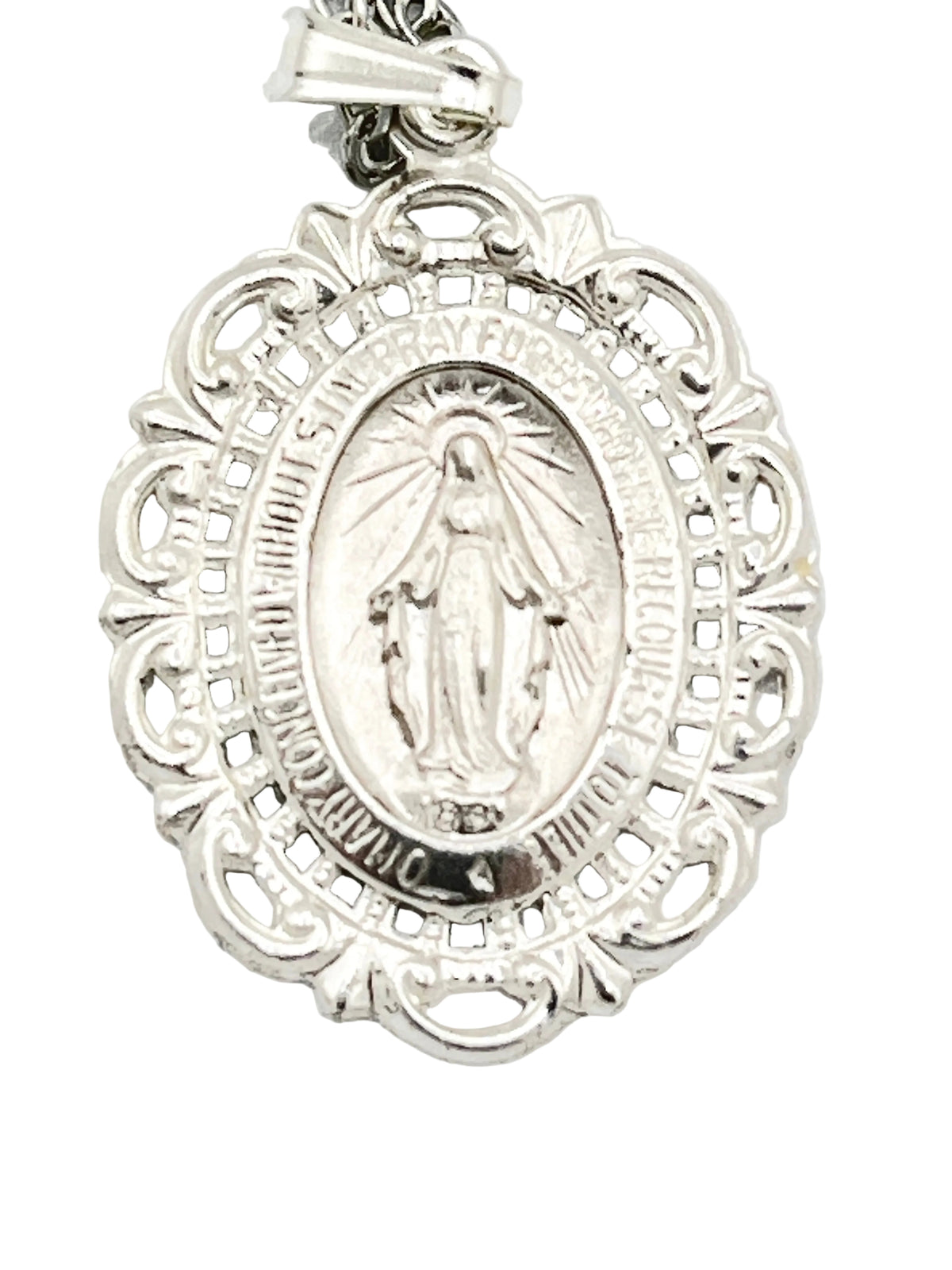 Sterling Silver Lace Miraculous Medal 3/4" - JMJs Catholic Store, Inc