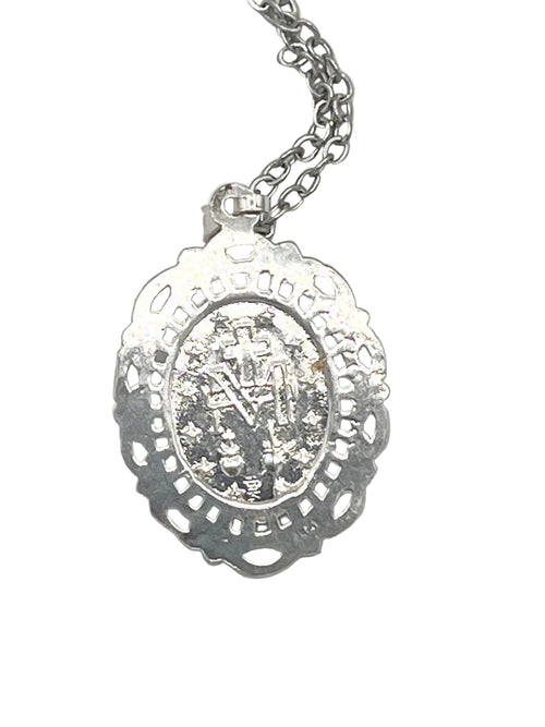 Sterling Silver Lace Miraculous Medal 3/4" - JMJs Catholic Store, Inc