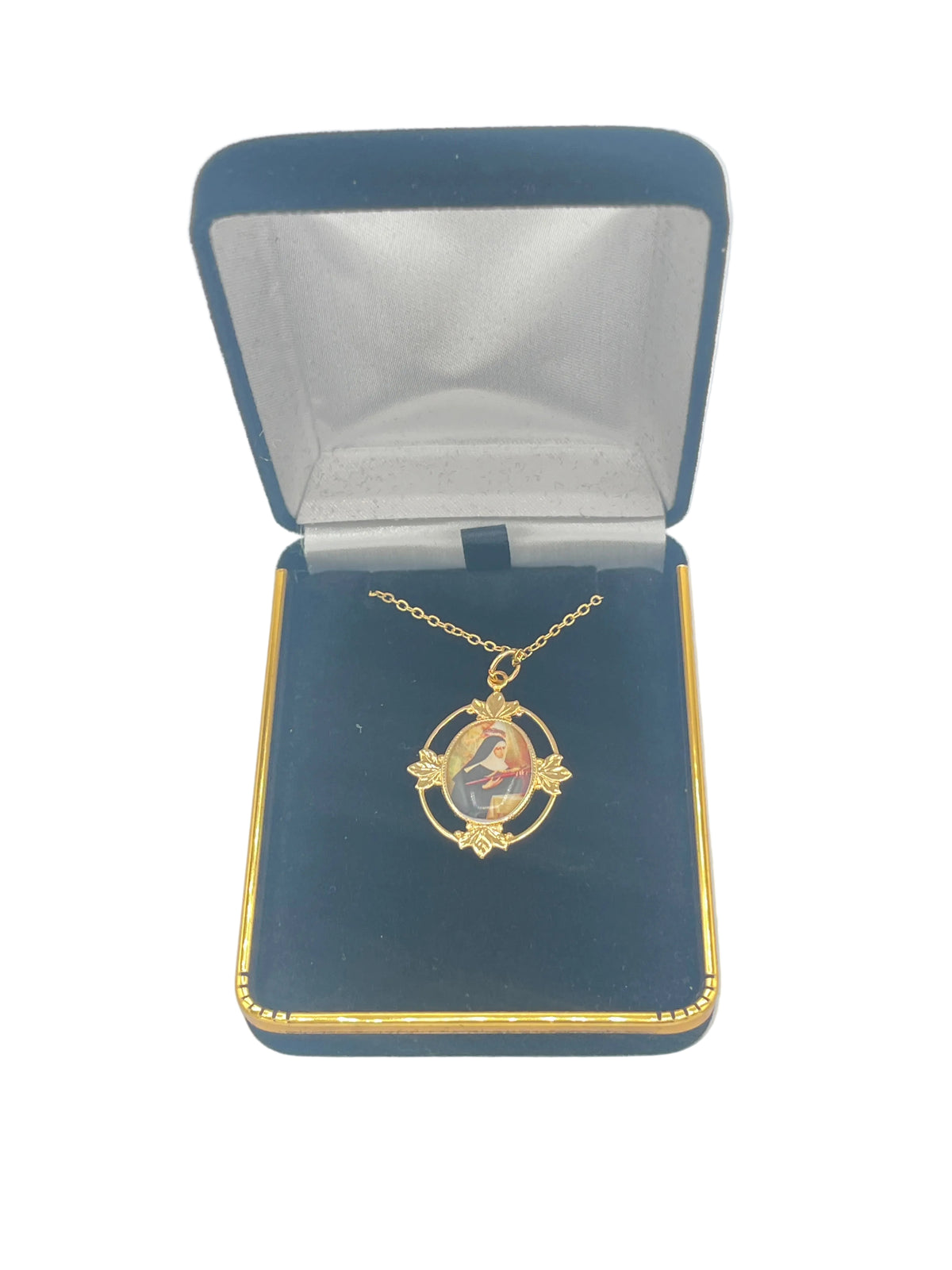 St Rita of Cascia Filigree Gold Medal 1" - JMJs Catholic Store, Inc