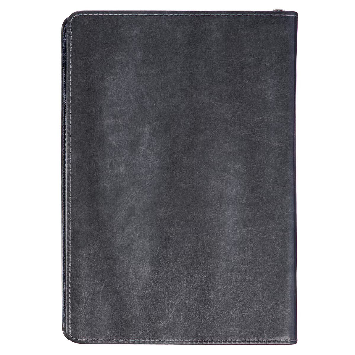 Be Strong and Courageous Classic Gray Faux Leather Journal with Zipper Closure - Joshua 1:9 - JMJs Catholic Store, Inc