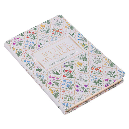My Life, My Story: A Mother's Legacy Journal White Faux Leather Prompted Journal - JMJs Catholic Store, Inc
