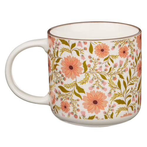 Trust in the Lord Coral Cascade Ceramic Coffee Mug - Isaiah 40:31 - JMJs Catholic Store, Inc