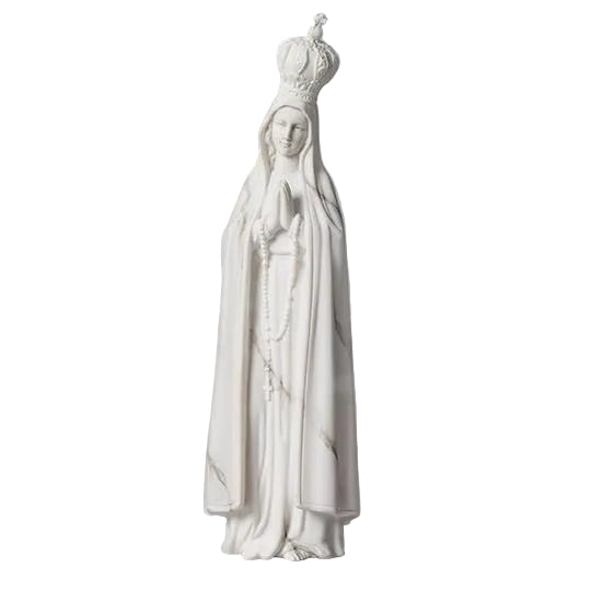 Marble White Our Lady of Fatima Statue 9 1/4" - JMJs Catholic Store, Inc