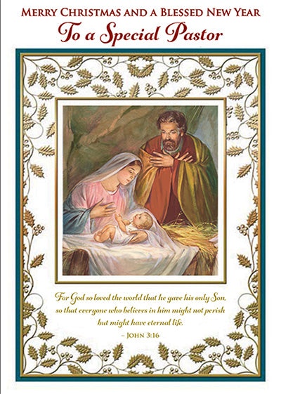 Merry Christmas and a Happy New Year to a Special Pastor at Christmas Card