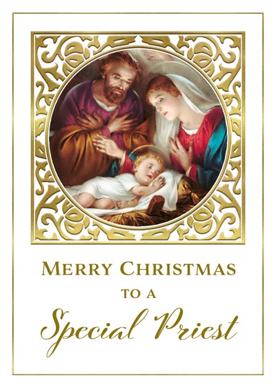 Merry Christmas to a Special Priest Greeting Card - JMJs Catholic Store, Inc