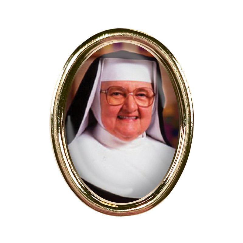 Mother Angelica Photo Lapel Oval Pin 3/4" - JMJs Catholic Store, Inc