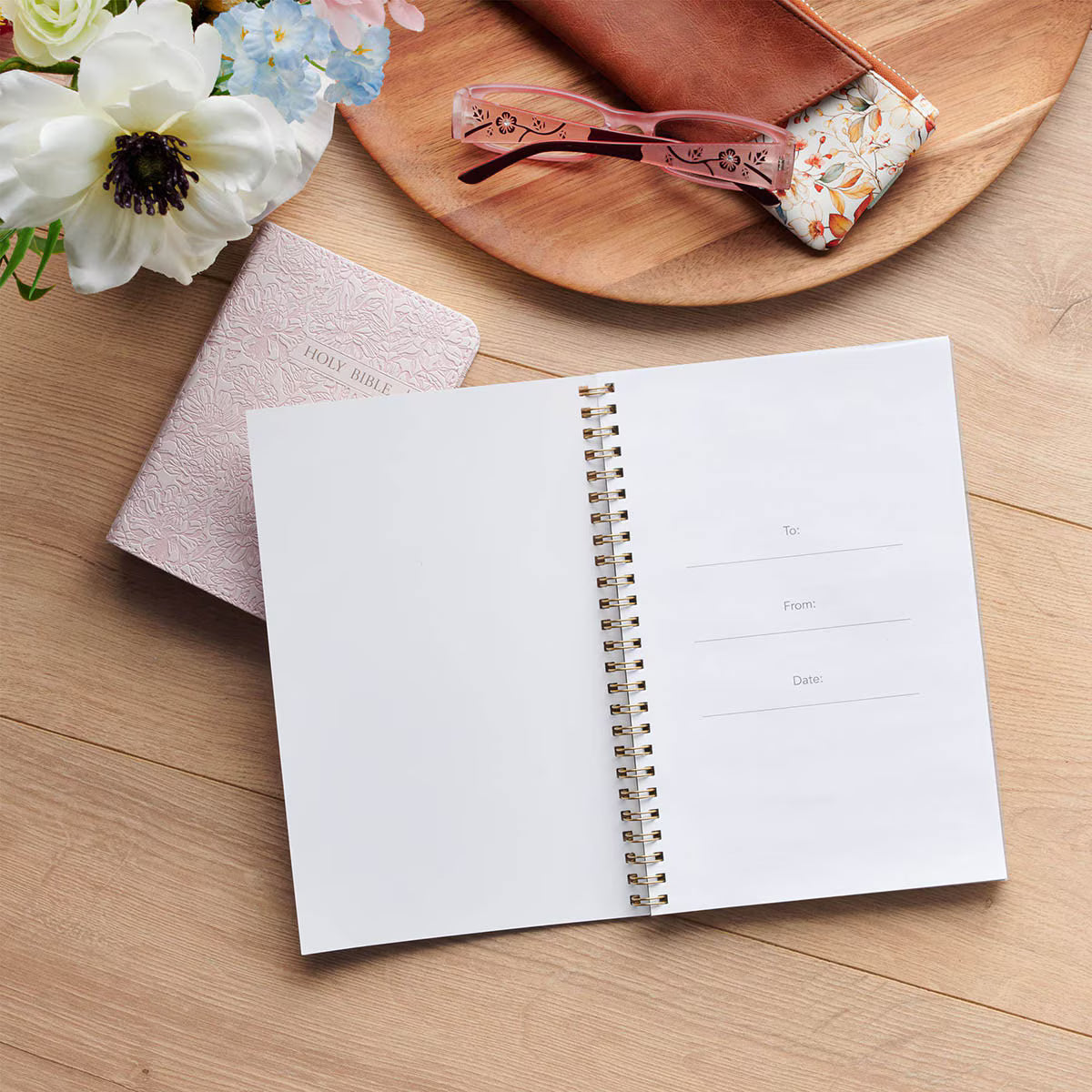 Amazing Grace Wildflower PVC Cover Spiral Notebook - Isaiah 53:5 - JMJs Catholic Store, Inc