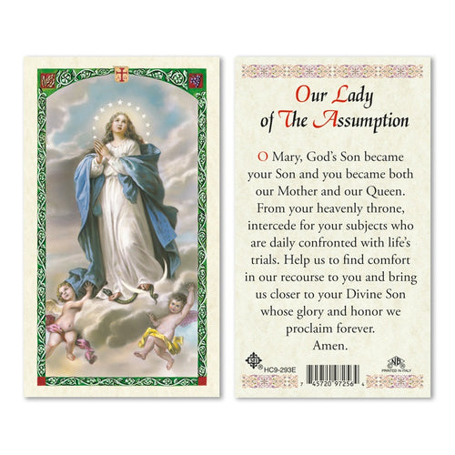 Paper Our Lady of the Assumption Holy Card - JMJs Catholic Store, Inc