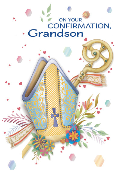 On Your Confirmation Grandson Greeting Card with envelope - JMJs Catholic Store, Inc