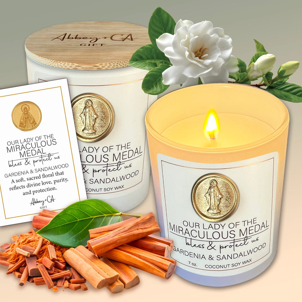 Our Lady of Guadalupe Scented Prayer Candle- Rose & Jasmine - JMJs Catholic Store, Inc