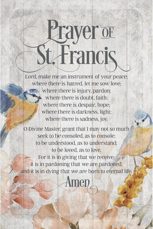 Prayer of St. Francis Wood Standing/Wall Plaque 6"x9" - Unique Catholic Gifts