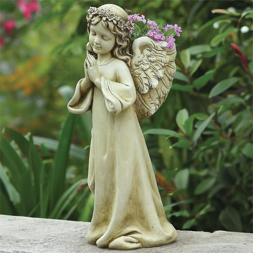 Praying Angel Outdoor Planter Garden Statue 16" - JMJs Catholic Store, Inc