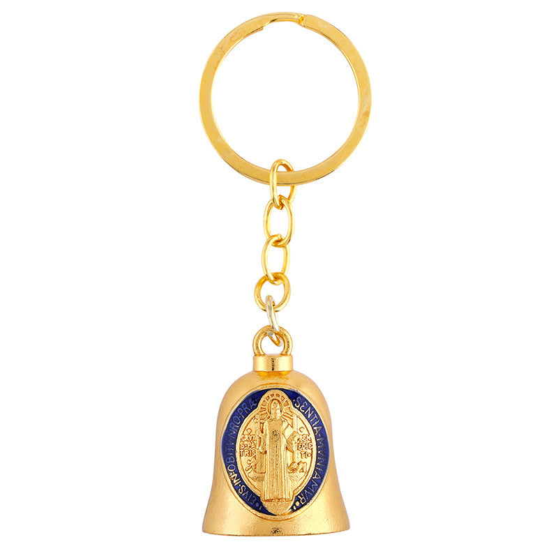 St. Benedict Gold Bell Keychain - JMJs Catholic Store, Inc