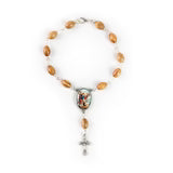 Jesus Divine Mercy Holy Land Olive Wood Auto Rosary - JMJs Catholic Store, Inc