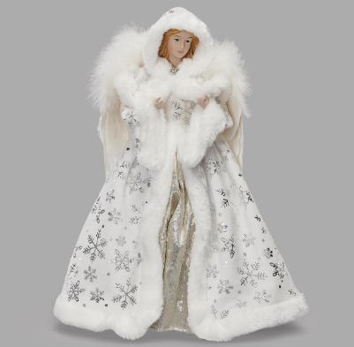 Snowflake Coat Angel Tree Topper 14"H - JMJs Catholic Store, Inc