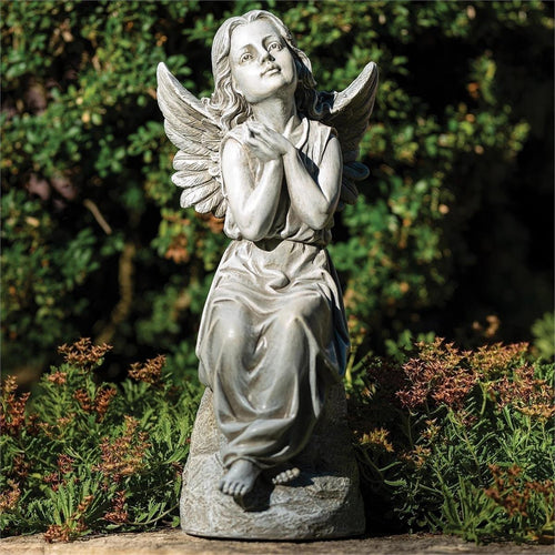 Sitting Angel Outdoor Garden Statue 16" - JMJs Catholic Store, Inc