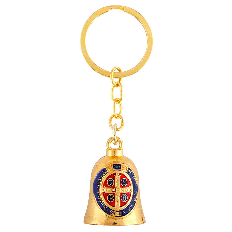St. Benedict Gold Bell Keychain - JMJs Catholic Store, Inc