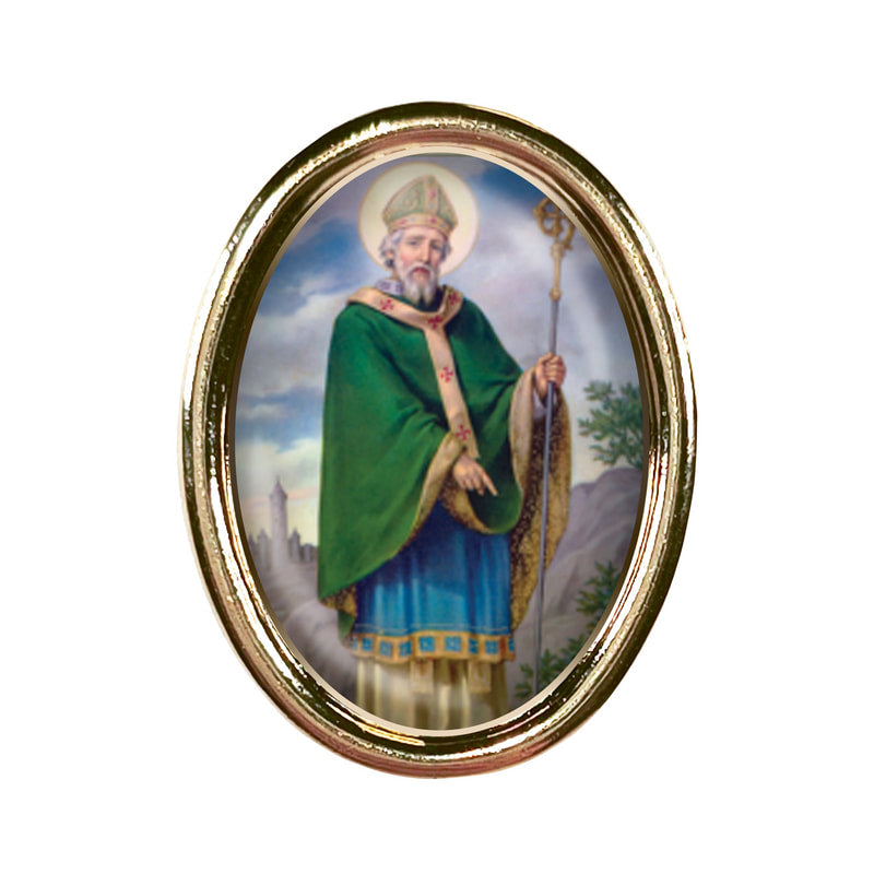 St. Patrick Photo Lapel Oval Pin 3/4" - JMJs Catholic Store, Inc