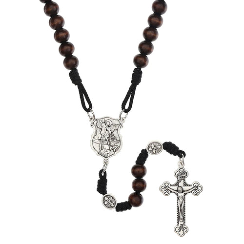 St. Michael Brown Paracord Spiritual Warfare Rosary