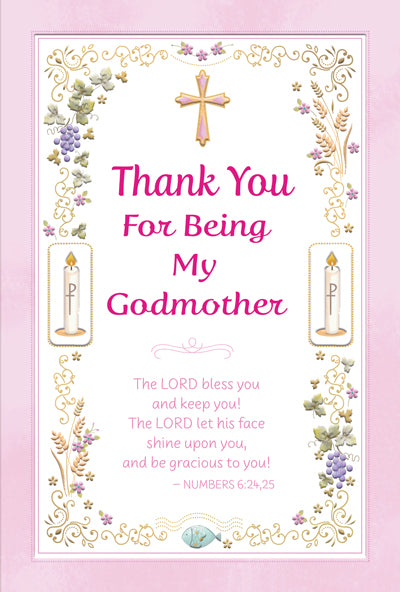 Thank You for Being my Godmother Greeting Card - JMJs Catholic Store, Inc