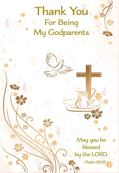 Thank You for Being my Godparents Greeting Card - JMJs Catholic Store, Inc