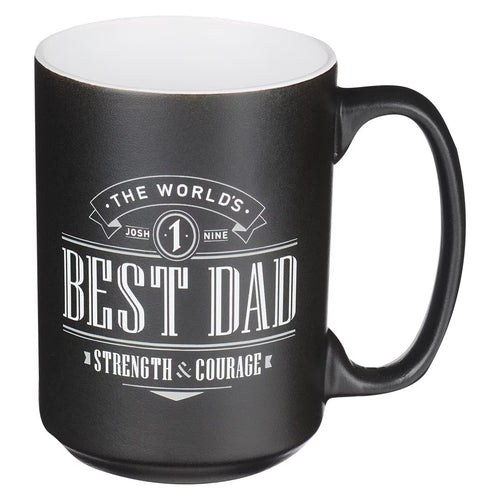 The World's Best Dad Ceramic Coffee Mug - Joshua 1:9 - JMJs Catholic Store, Inc