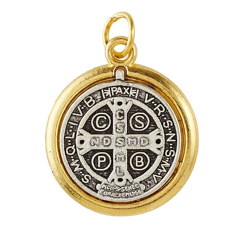 Two-Tone St. Benedict Medal 1/2" - JMJs Catholic Store, Inc