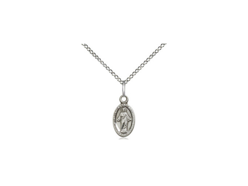 Sterling Silver Scapular Pendant on a 18 inch Sterling Silver Light Curb Chain - JMJs Catholic Store, Inc