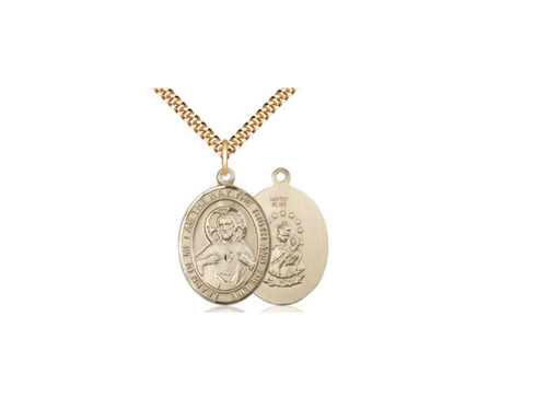 14kt Gold Scapular Pendant Necklace - JMJs Catholic Store, Inc