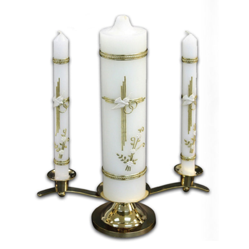 Wedding Unity Candle Brass Gold Set - JMJs Catholic Store, Inc