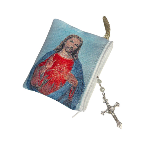 Sacred Heart of Jesus Rosary Pouch 3″ x 4″ - JMJs Catholic Store, Inc