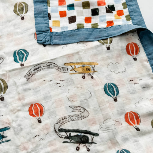 Scripture Planes Luxury Double Sided Muslin Catholic Blanket - JMJs Catholic Store, Inc