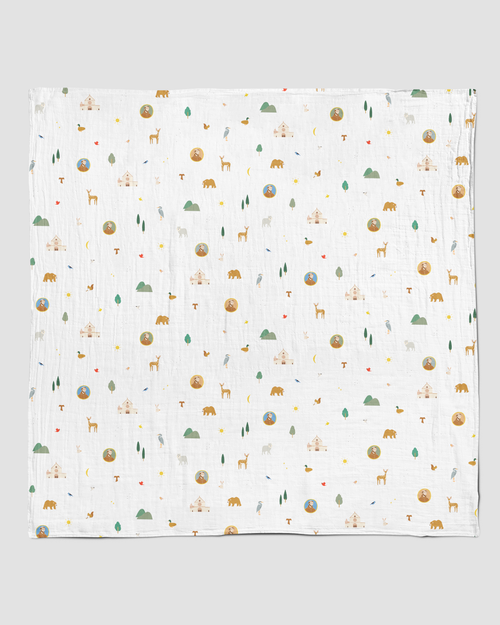 Saint Francis Muslin Swaddle Baby Blanket: Saint Francis - JMJs Catholic Store, Inc
