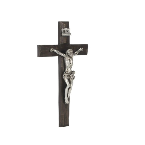 Silver Wall Crucifix 8"H - JMJs Catholic Store, Inc