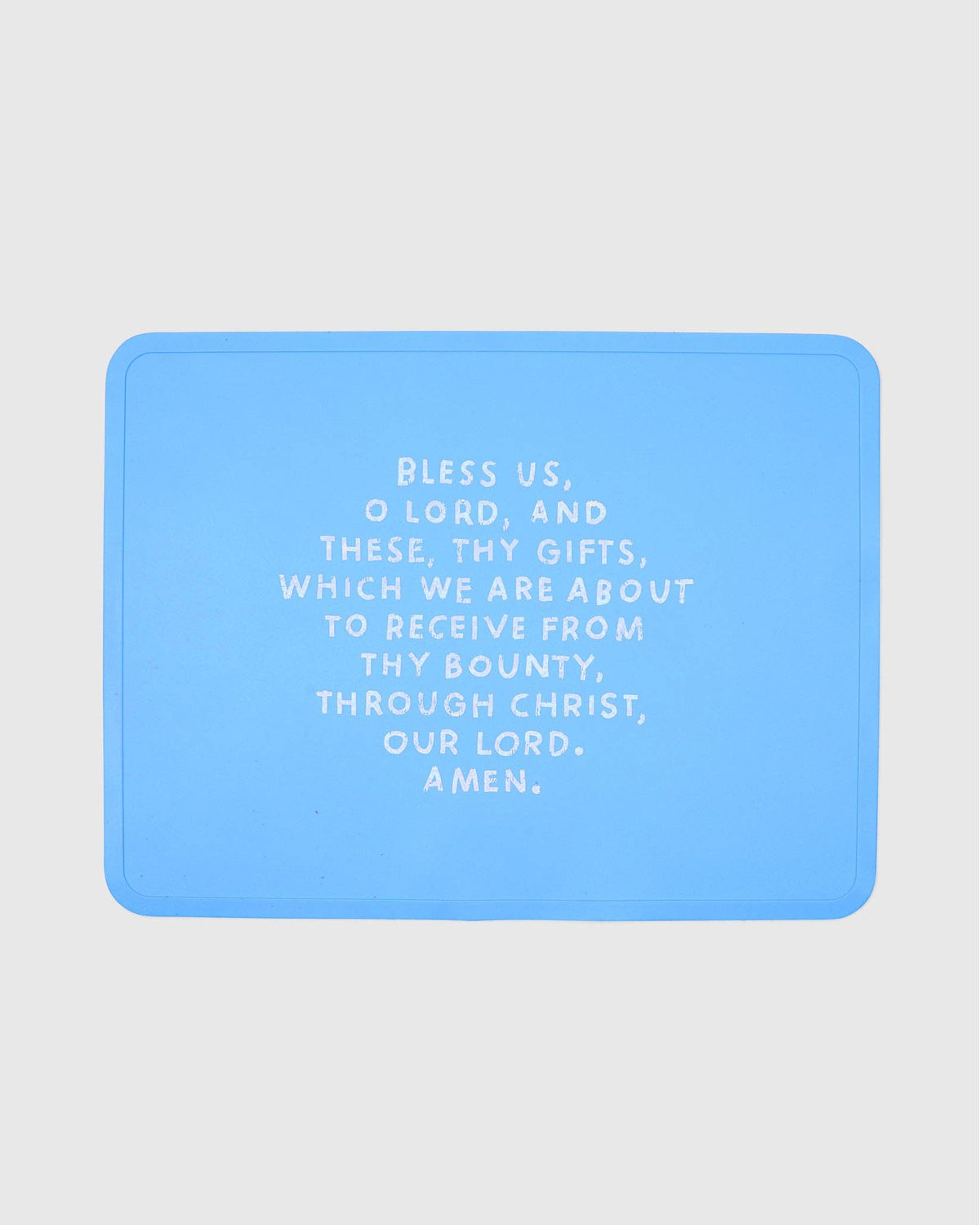 Meal Blessing Silicone Placemat: Cornflower Blue - JMJs Catholic Store, Inc