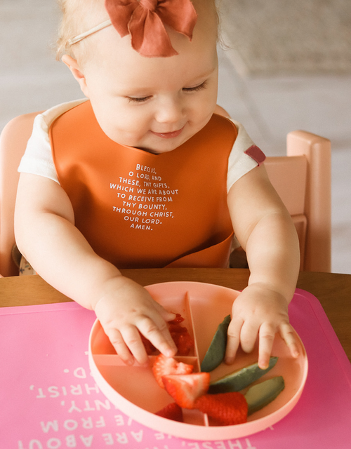 Meal Blessing Silicone Placemat: Cornflower Blue - JMJs Catholic Store, Inc