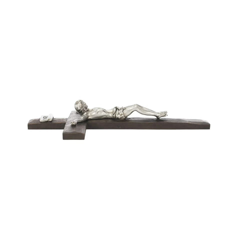 Silver Wall Crucifix 8"H - JMJs Catholic Store, Inc