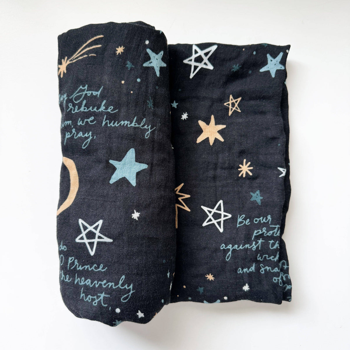 St. Michael Prayer - Catholic Baby Muslin Blanket Swaddle - JMJs Catholic Store, Inc