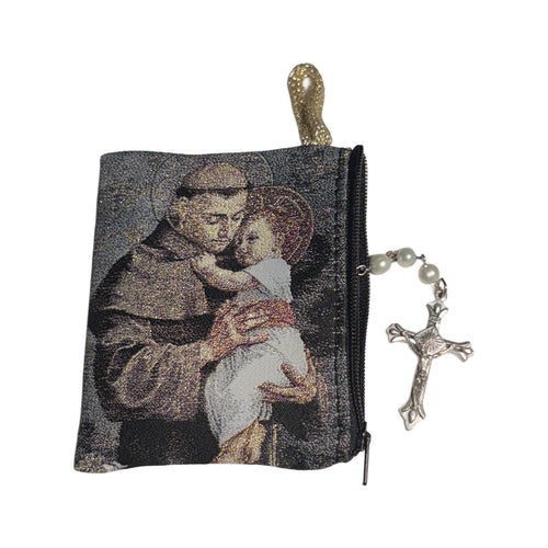 St. Anthony Rosary Pouch 3″ x 4″ - JMJs Catholic Store, Inc