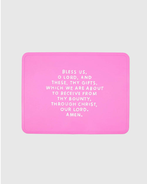 Meal Blessing Silicone Placemat: Cornflower Blue - JMJs Catholic Store, Inc