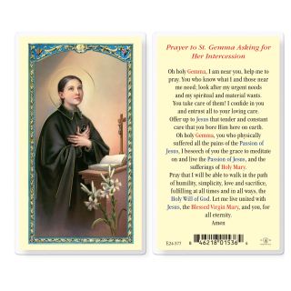 St. Gemma Galgani Laminated Holy Card (Plastic Covered)