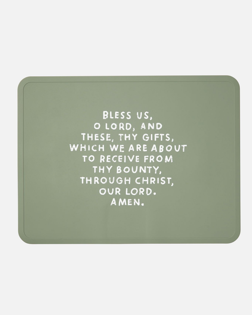 Meal Blessing Silicone Placemat: Cornflower Blue - JMJs Catholic Store, Inc