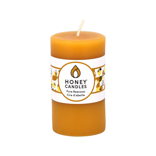 Natural Beeswax Small Pillar Candles - 3.25" X 2" - JMJs Catholic Store, Inc