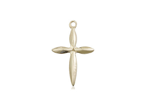 14kt Gold Filled Cross Pendant on a 18 inch Gold Filled Light Curb Chain - Unique Catholic Gifts