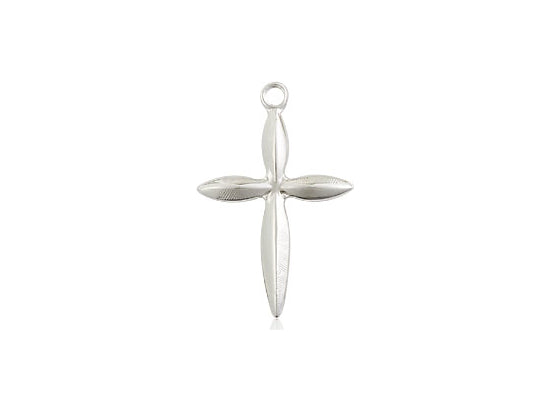 Sterling Silver Cross Pendant on a 18 inch Sterling Silver Light Curb Chain - Unique Catholic Gifts